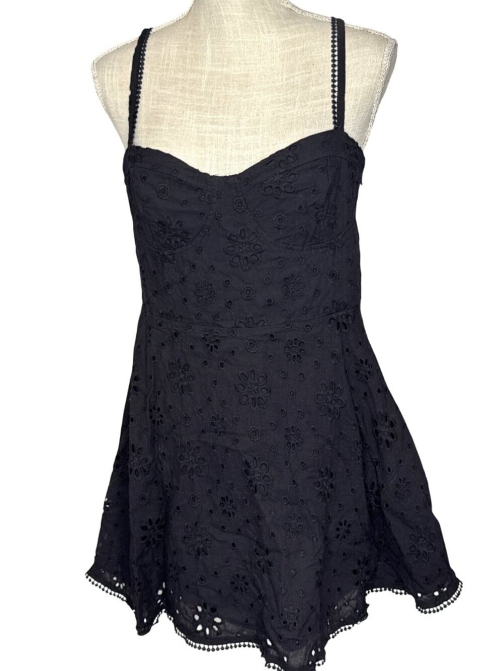 Forever 21 Black Eyelet Embroidered Sundress XL